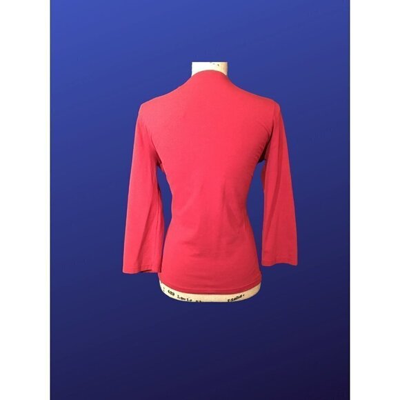 BANANA REPUBLIC Stretch Pullover Deep V-Neck Top, GARNET Red, NWT, Size L - Picture 2 of 8